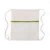 Mochila cuerdas personalizada selcam de 100% algodón verde claro con logo vista 1