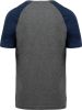 camiseta bicolor triblend de deporte manga corta adulto manga corta gris vista9