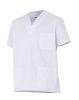 Casacas sanitarias velilla camisola de pijama de color blanco manga corta de algodon blanco con impresión vista 1
