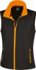 chaleco softshell printable mujer sin mangas negro/orange vista1