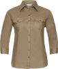 camisa de sarga mangas 3/4 roll-up mujer manga 3/4 khaki beige vista1