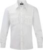 camisa de sarga roll-up manga larga hombre manga larga blanco vista1