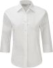 camisa entallada mangas 3/4 mujer manga 3/4 blanco vista1