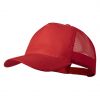 Gorras serigrafiadas clipak de poliéster rojo con logo vista 1