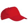 Gorras serigrafiadas roly basica de algodon rojo con publicidad vista 1