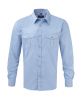 Camisas manga larga russell manga arremangada con bolsillos hombre blue con logo vista 1