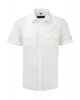 Camisas manga corta russell manga doblada con bolsillos hombre blanco con publicidad vista 1