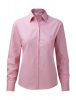 Camisas manga larga russell de mujer 100% algodón manga larga bright pink con logo vista 1