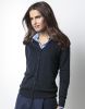 Chaquetas punto kustom kit de punto cuello v mujer classic fit con publicidad vista 2