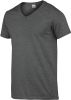 camiseta softstyle cuello de pico hombre manga corta dark heather vista3