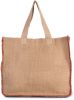 bolsa de yute con costuras contrastadas beige vista2