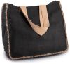 bolsa de yute con costuras contrastadas negro vista4
