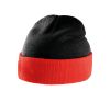 gorro bicolor con dobladillo negro/red vista2