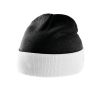 gorro bicolor con dobladillo negro/blanco vista2