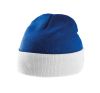 gorro bicolor con dobladillo royal blue/blanco vista2