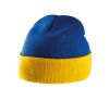 gorro bicolor con dobladillo azul vista2