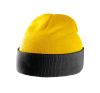 gorro bicolor con dobladillo yellow/negro vista2
