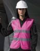 Chalecos reflectantes result alta visibilidad mujer con publicidad vista 1