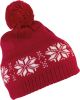 gorro de navidad punto motivo fair isle cherry red vista4