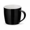 Taza clásica comander de cerámica negro con logo vista 1