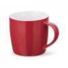 Taza clásica comander de cerámica rojo con logo vista 1