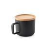 fangio. taza de cerámica con tapa y base de bambú de 250 ml negro vista3