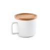 fangio. taza de cerámica con tapa y base de bambú de 250 ml blanco vista4