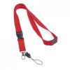 Lanyards murray de poliéster rojo con logo vista 1