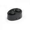 Auriculares botón chargaff de plástico negro con logo vista 1