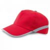 Gorras reflectantes jones de poliéster rojo con publicidad vista 1