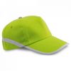 Gorras reflectantes jones de poliéster verde claro con publicidad vista 1