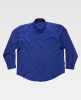 Camisas de trabajo workteam cuello clasico y un bolsillo de poliéster azul para personalizar vista 1