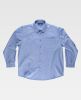 Camisas de trabajo workteam cuello clasico y un bolsillo de poliéster celeste para personalizar vista 1
