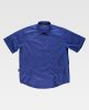 Camisas de trabajo workteam manga corta cuello clasico de poliéster azul para personalizar vista 1