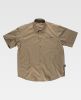 Camisas de trabajo workteam manga corta cuello clasico de poliéster beige para personalizar vista 1