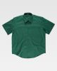 Camisas de trabajo workteam manga corta cuello clasico de poliéster verde para personalizar vista 1