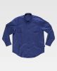 Camisas de trabajo workteam algodon cuello clasico azulina con publicidad vista 1
