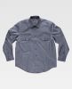 Camisas de trabajo workteam algodon cuello clasico gris con publicidad vista 1