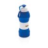 botella deporte plegable de silicona azul vista2