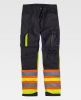 Pantalones reflectantes workteam combinado bandas reflectantes fluorescent negro amarillo fluor con publicidad vista 1