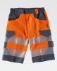 Pantalones reflectantes workteam bermuda alta visibilidad de poliéster gris naranja fluor para personalizar vista 1