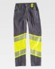 Pantalones reflectantes workteam tejido elastico bidireccional combina fluo yellow grey con publicidad vista 1