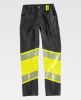 Pantalones reflectantes workteam tejido elastico bidireccional combina negro amarillo fluor con publicidad vista 1