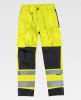 Pantalones reflectantes workteam de alta visibilidad de y combina amarillo fluor negro con publicidad vista 1