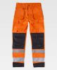 Pantalones reflectantes workteam de alta visibilidad de y combina naranja fluor negro con publicidad vista 1