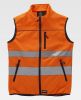 Chalecos reflectantes workteam workshell con tejido ropstop y alta visibil naranja fluor con publicidad vista 1