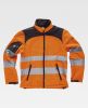 Soft shell trabajo workteam c Naranja fluor Negro con publicidad vista 1