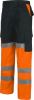 Pantalones reflectantes workteam combinado a naranja marino con publicidad vista 1