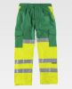 Pantalones reflectantes workteam combinado con refuerzos alta visibilidad de poliéster fluo yellow lime para personalizar vista 1