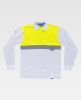 Polos reflectantes workteam ml combinado reflectante de 100% algodón blanco amarillo para personalizar vista 1